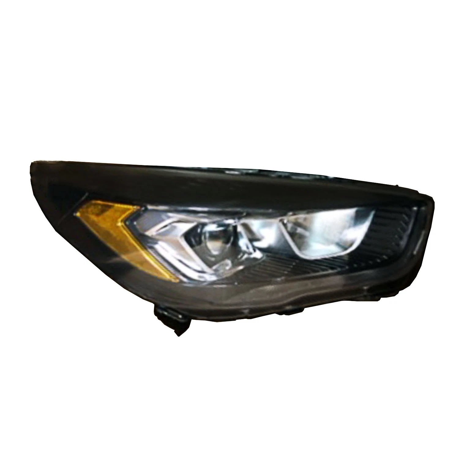 Replacement Black Passenger Side Halogen Headlight Assembly w/LED Signature