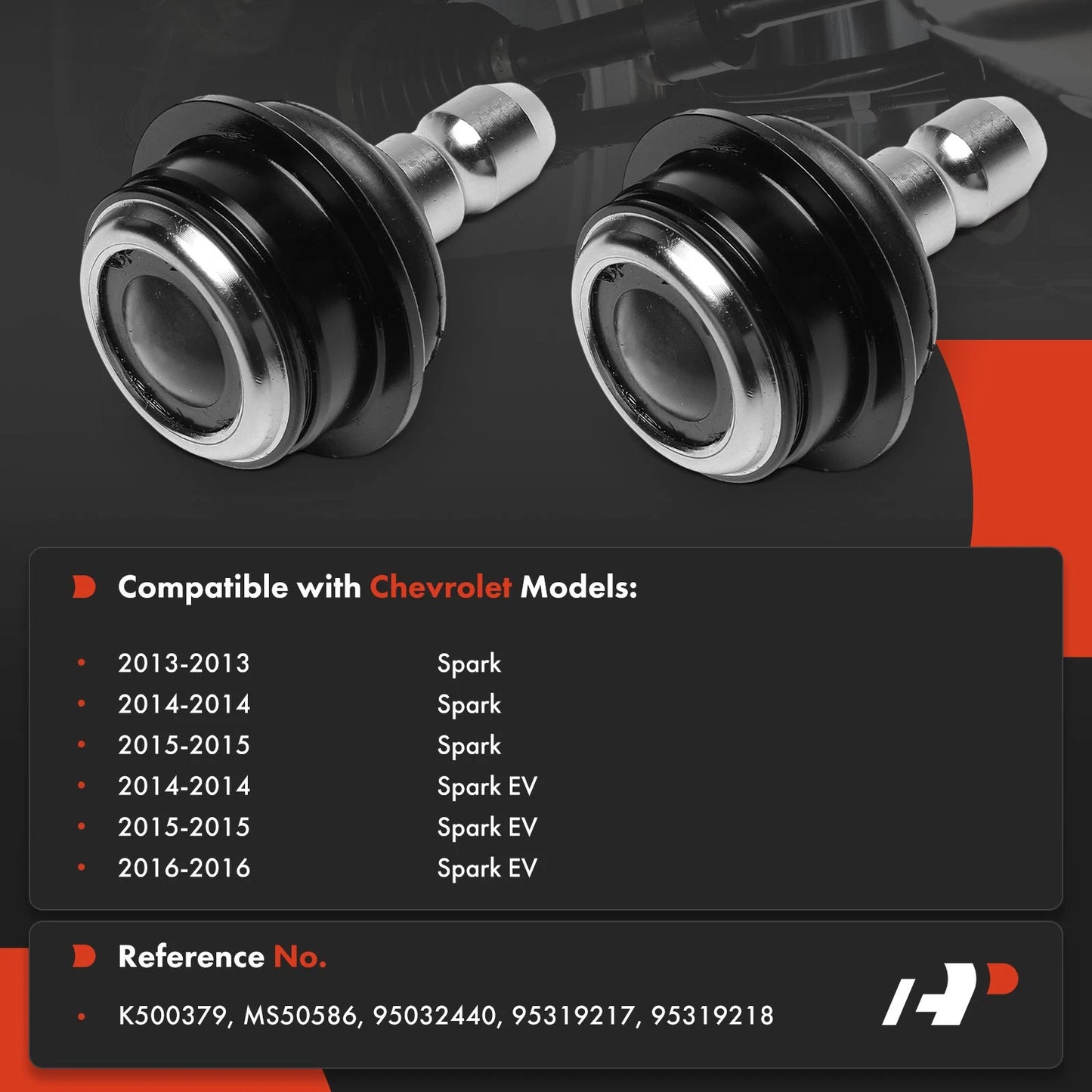 2X Front Lower Side Ball Joint for Chevrolet Spark (2013–2015)