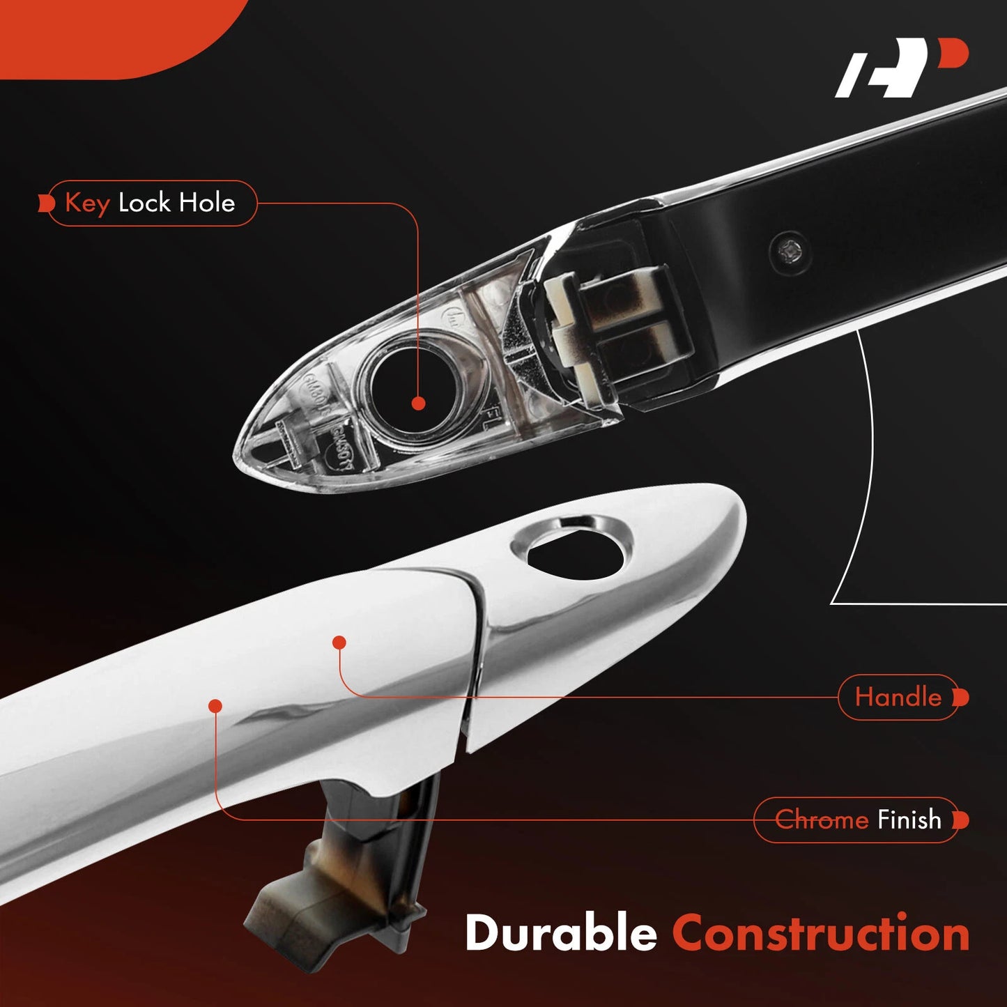 Chrome Exterior Door Handle with Keyhole for Chevrolet Spark (2016–2021)