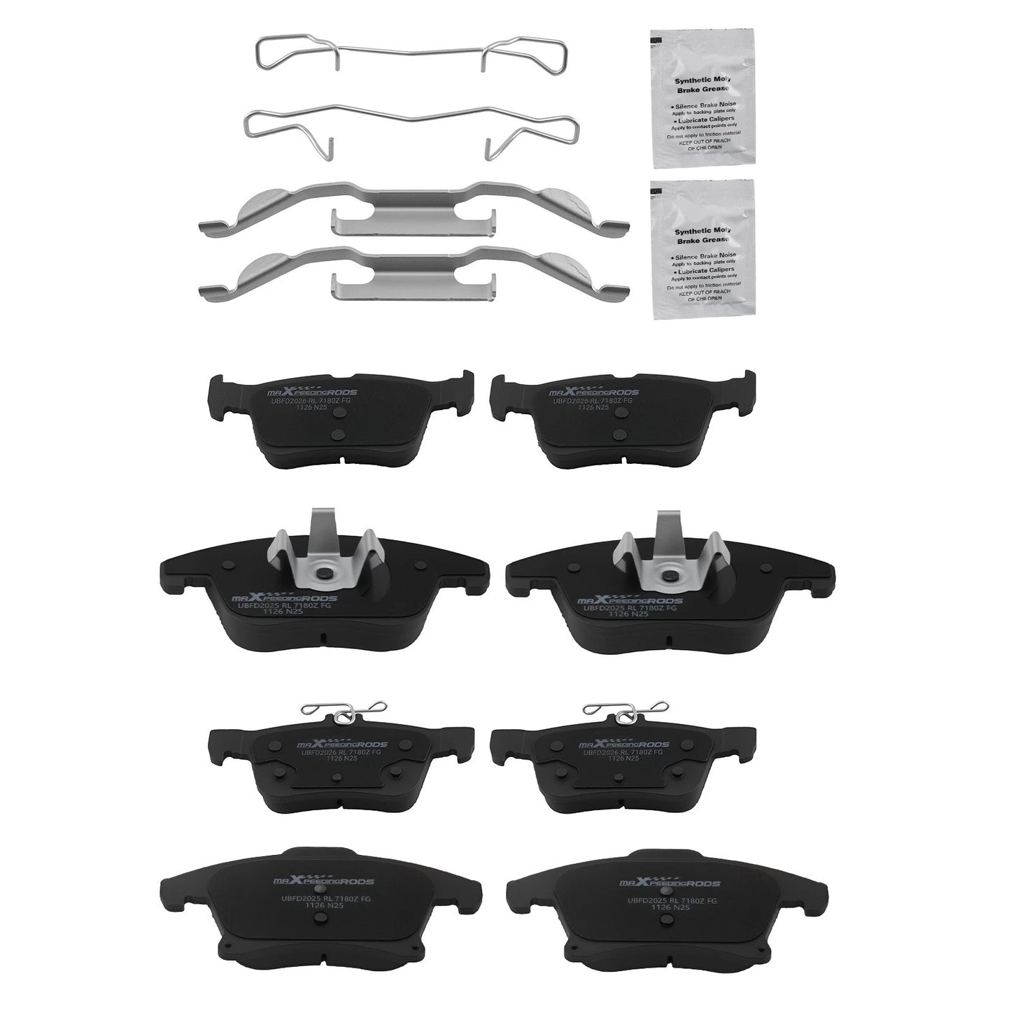 Front and Rear Ceramic Brake Pads for Lincoln MKZ and Ford Fusion (2013–2020)