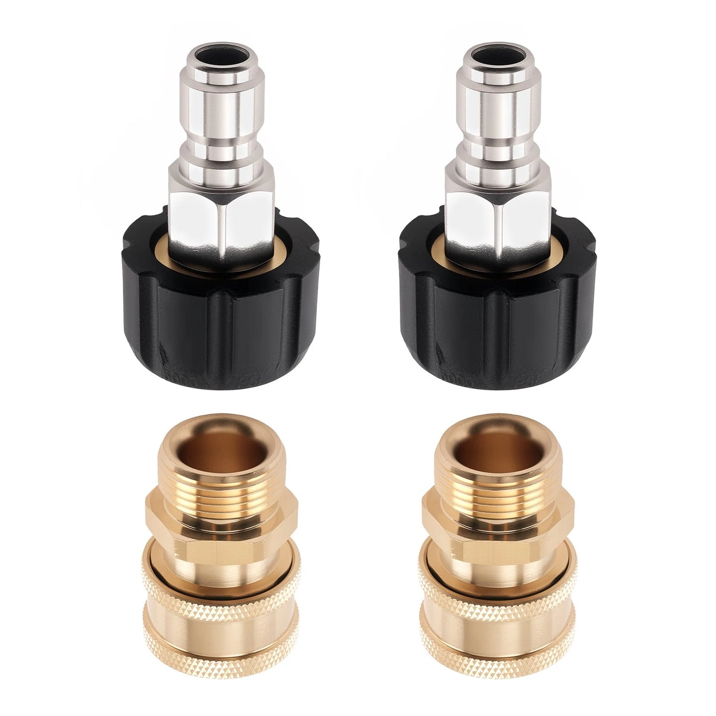 Brass Pressure Washer Adapter for M22-14 to 3/8" Quick Connect (5000 PSI)