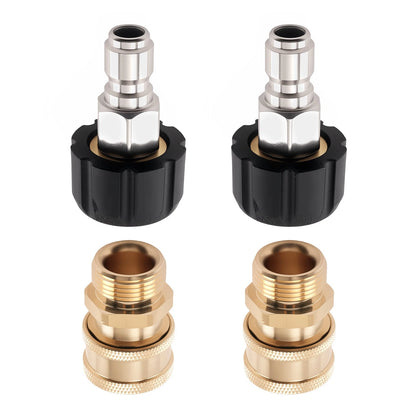 Brass Pressure Washer Adapter for M22-14 to 3/8" Quick Connect (5000 PSI)