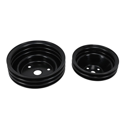 2X Dual/Triple Groove Pulley Kit for Chevy 262–400 Small Block V8 (1969–1978)