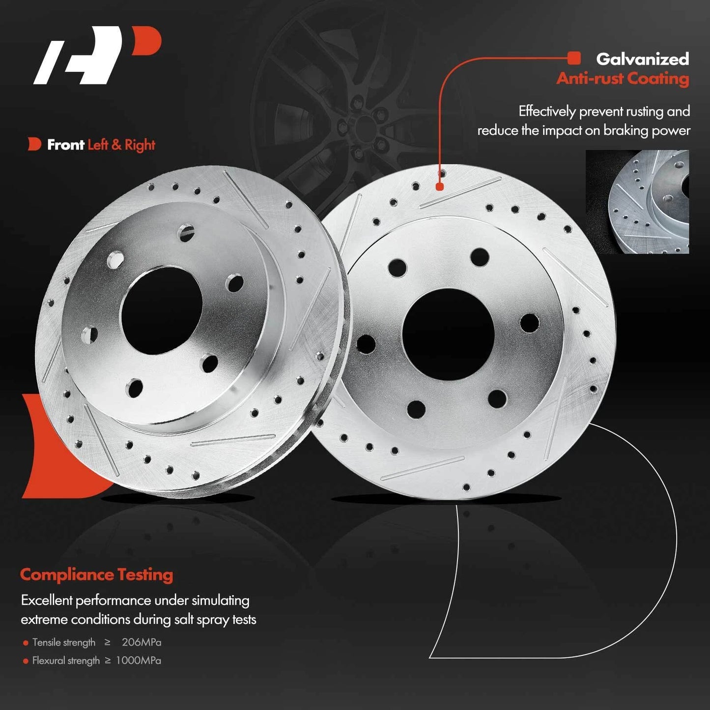8x Front Drilled Rotors & Pads + Calipers for Chevrolet Tahoe GMC Yukon