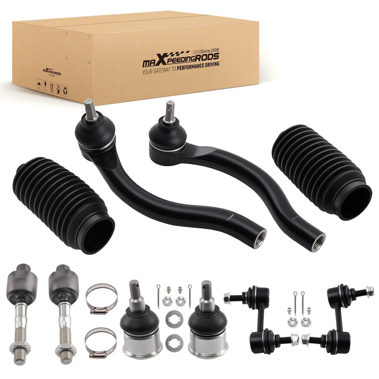 10x Front Steering Sway Bar Tie Rods Suspension Kit for 2003–2007 Honda Accord