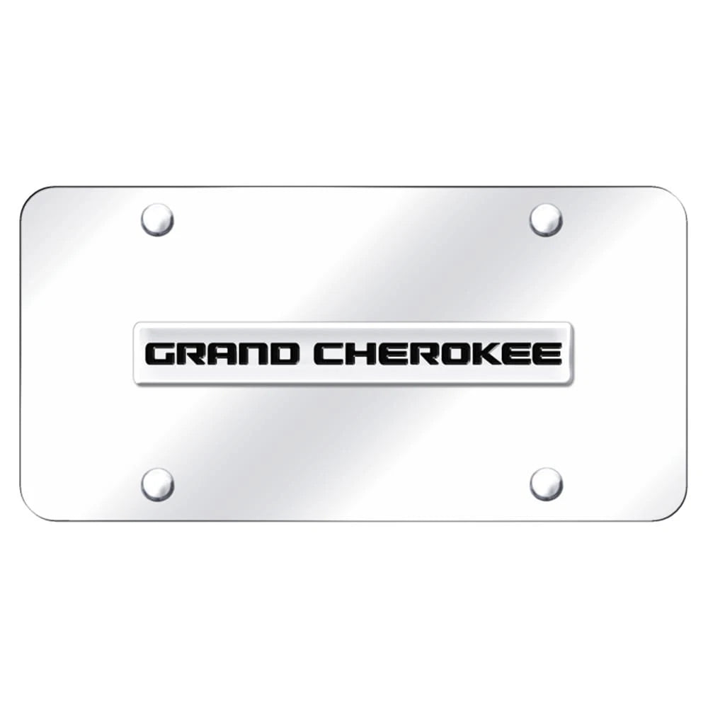 Chrome Name on Chrome License Plate -Officially Licensed for Jeep Grand Cherokee