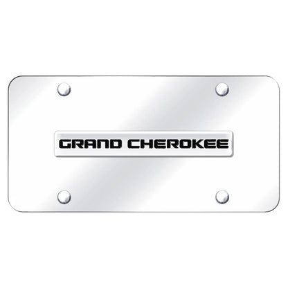 Chrome Name on Chrome License Plate -Officially Licensed for Jeep Grand Cherokee