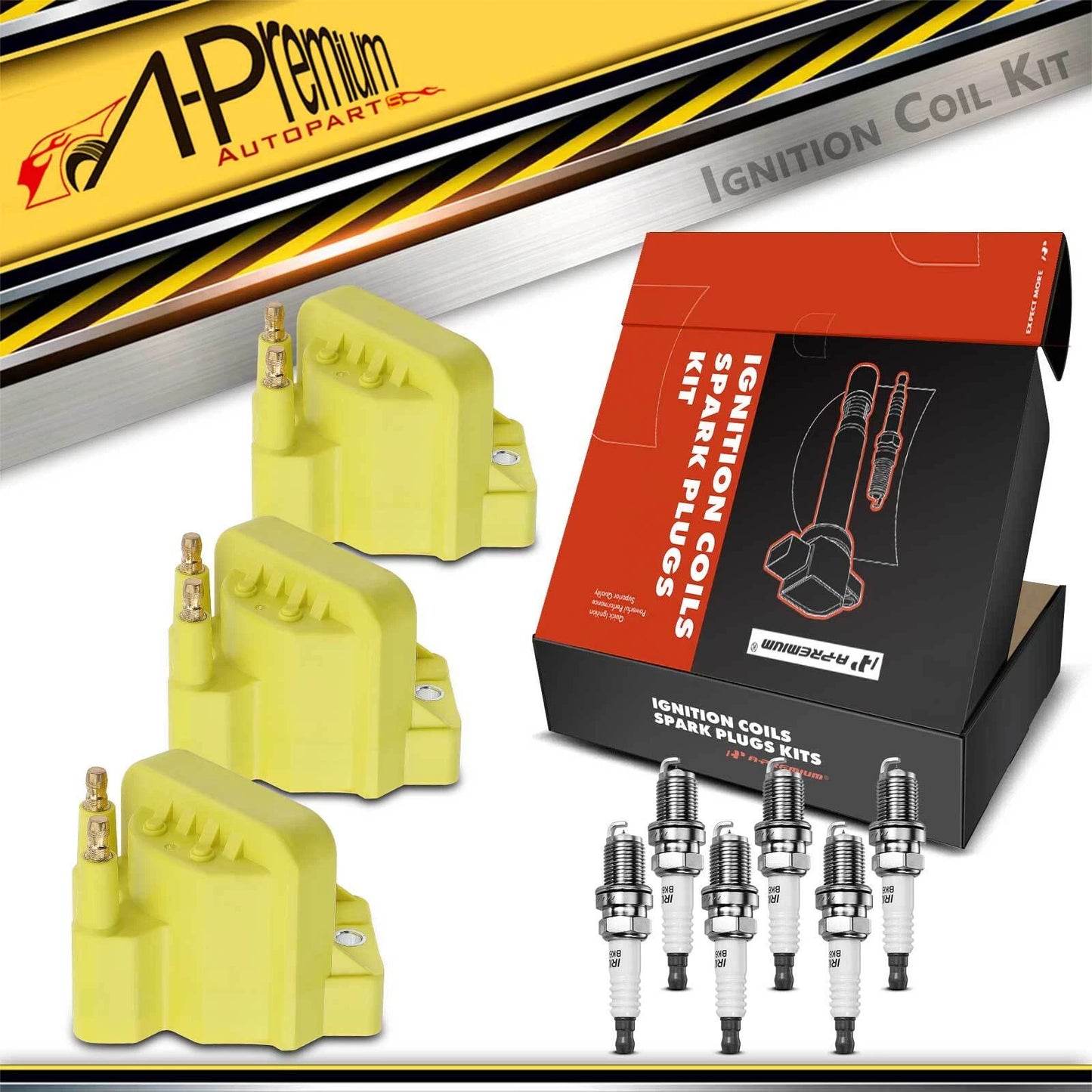 3X Ignition Coil & Iridium Spark Plug Kits for Chevrolet Pontiac Buick