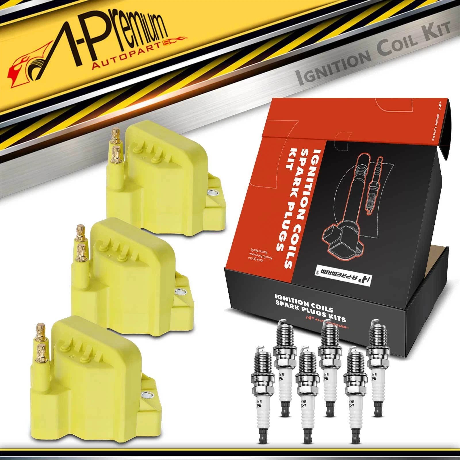 3X Ignition Coil & Iridium Spark Plug Kits for Chevrolet Pontiac Buick