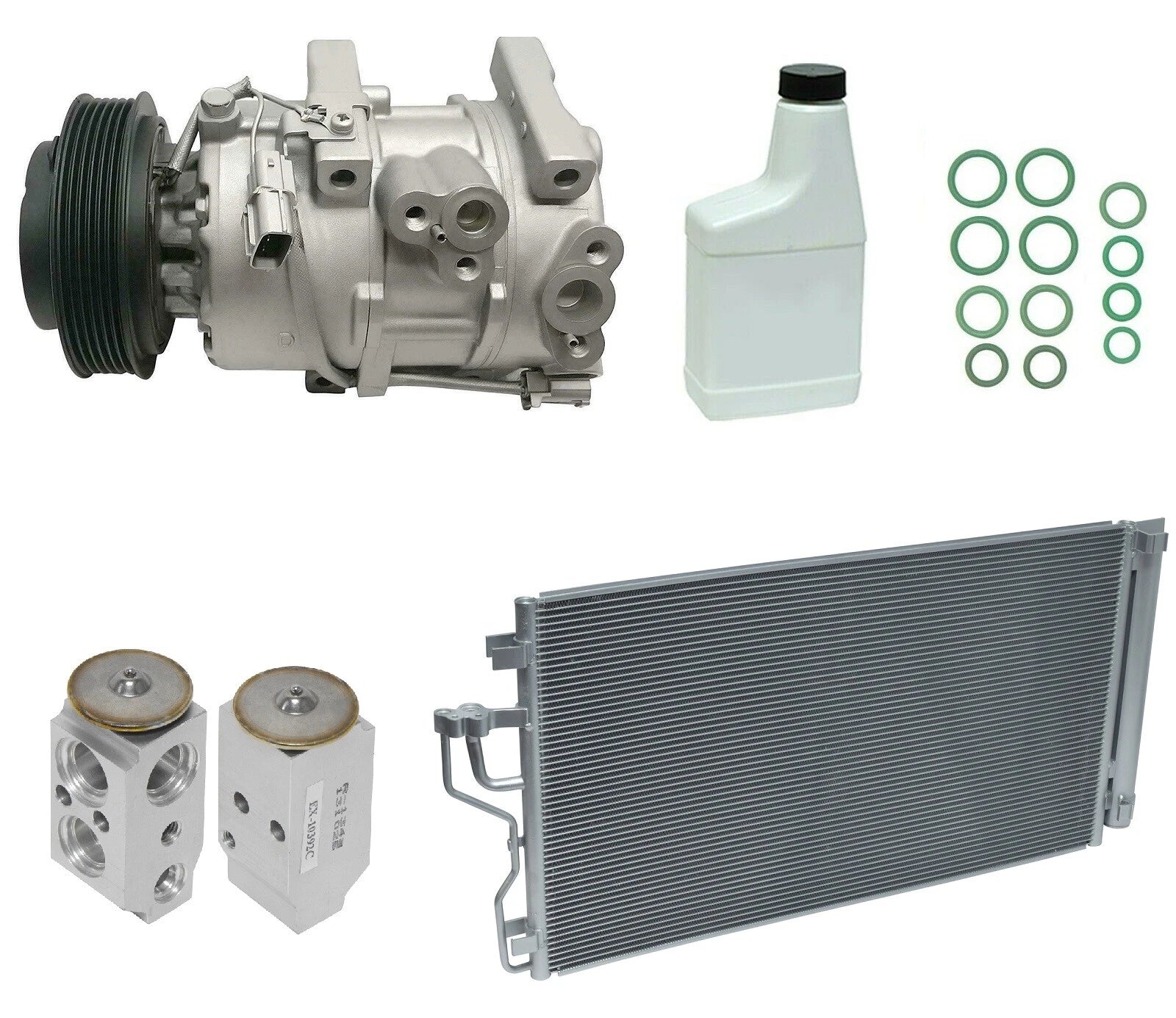 A C Compressor Kit Replacement With Condenser for Complete AC System (2001–2010)