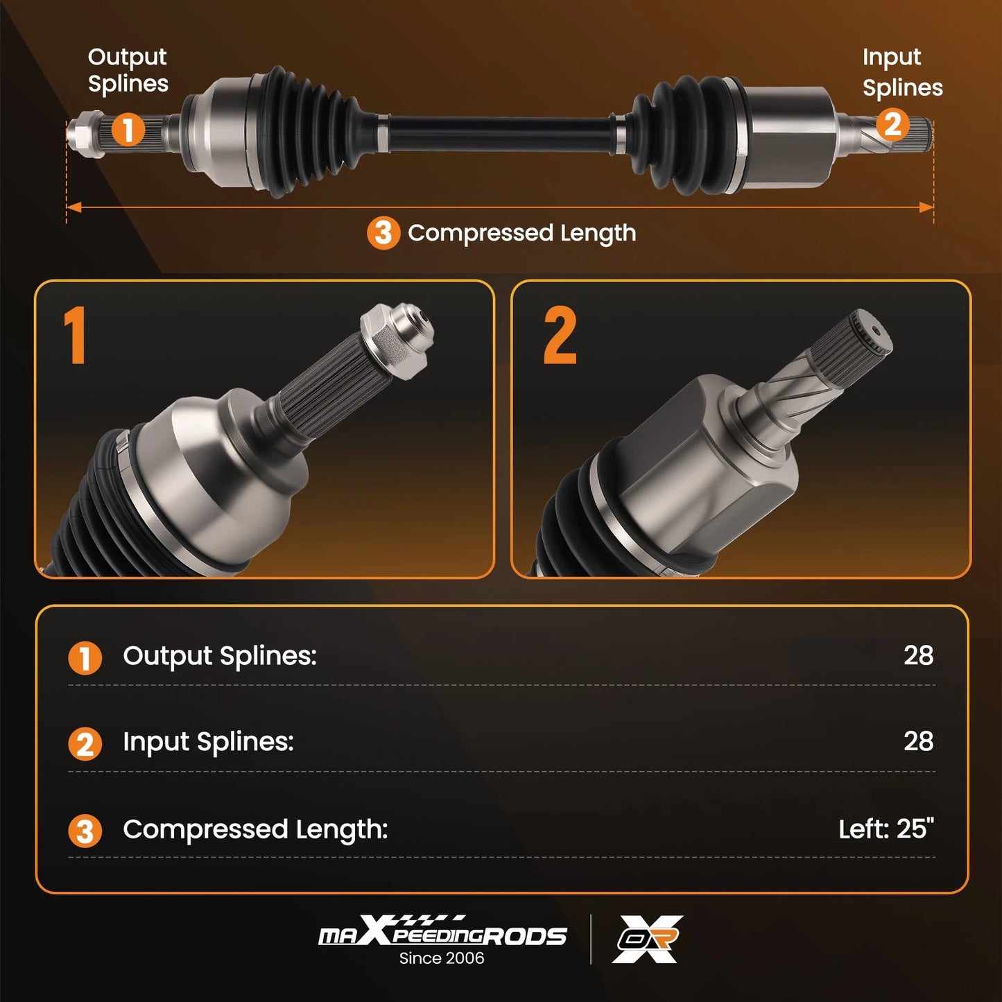 Front Left CV Axle Shaft for Mazda 3 and Mazda 5 (2005–2015)
