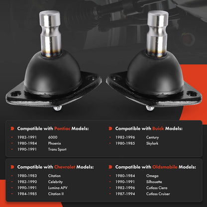 2X Front Lower Side Ball Joint for Chevrolet Buick Oldsmobile Pontiac