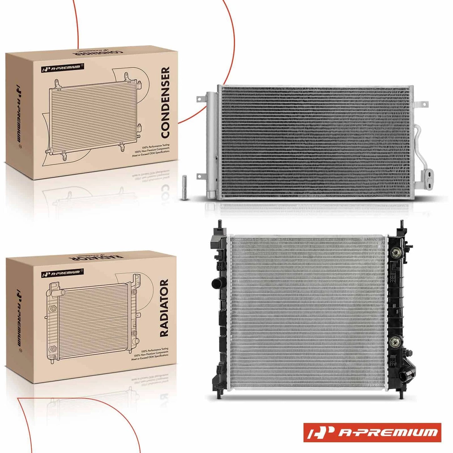 2X Radiator and AC Condenser Cooling Kit for Chevy Spark EV (2014–2016)