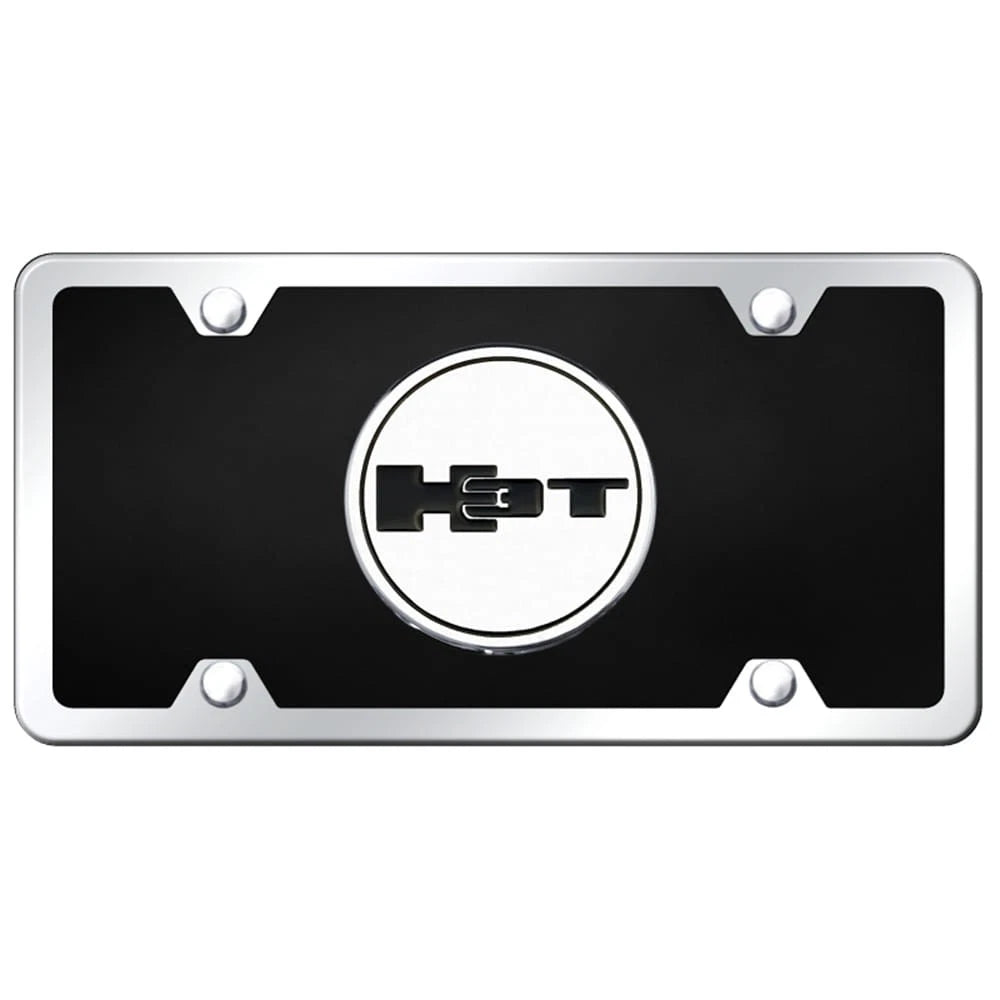 Chrome on Black Acrylic License Plate Kit - Officially Licensed for Hummer H3T
