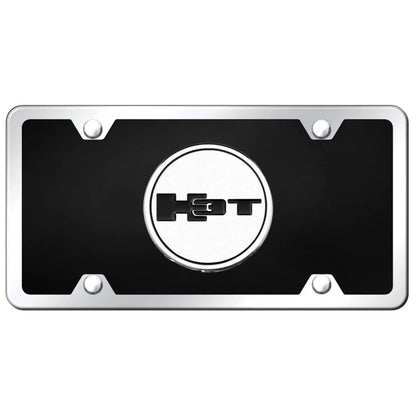 Chrome on Black Acrylic License Plate Kit - Officially Licensed for Hummer H3T