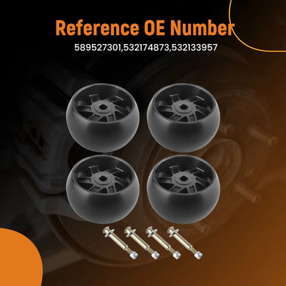 4-Pc Deck Wheels and Hardware for Husqvarna AYP Sears (2010–2010)