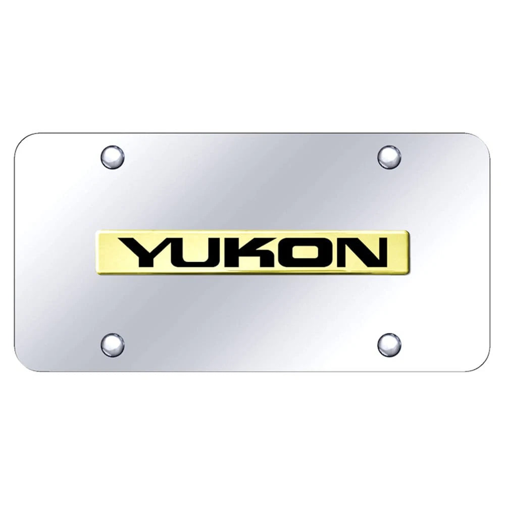 Gold Name on Chrome License Plate - Officially Licensed for GMC Yukon