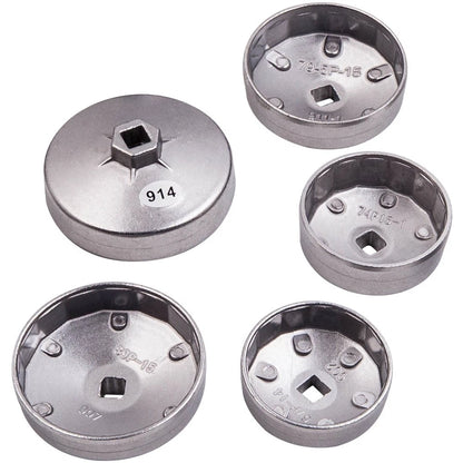 1/2" Drive Oil Filter Socket Cup Cap Tool Kit for Adjustable Wrench (—)