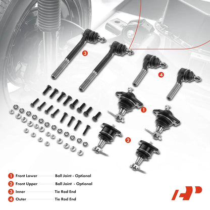 8X Front Inner Outer Tie Rod End Ball Joint for Chevy Blazer (1995–2005)