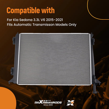 Coolant Radiator for Kia Sedona 3.3L V6 (2015–2021) Cross Flow