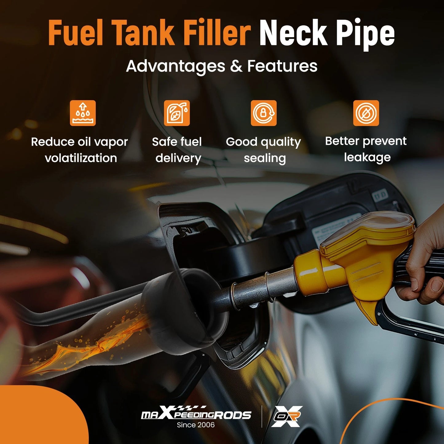 Fuel Tank Filler Neck for Toyota 4Runner (1996–2000) Black