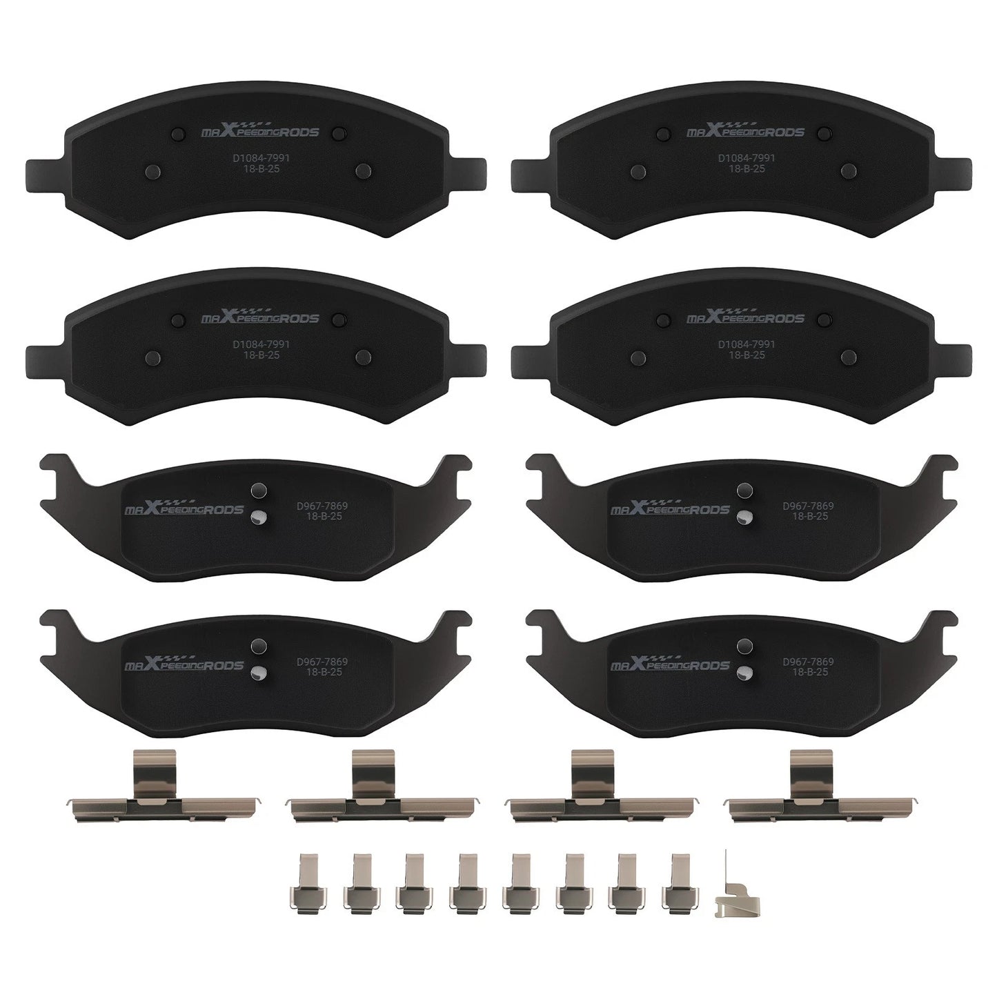 Front & Rear Ceramic Brake Pads for Chrysler Aspen/Ram 1500 (2007–2018)