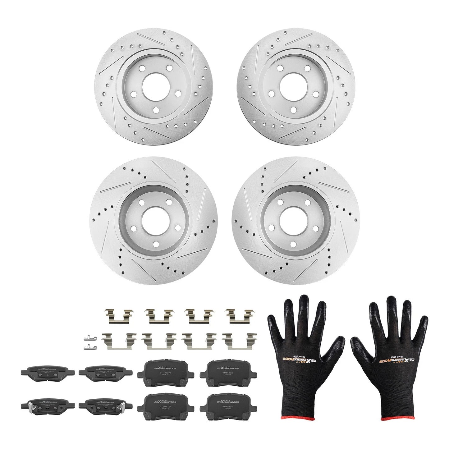 Front Rear Brake Rotors and Pads Kit for Chevrolet HHR (2008–2011)