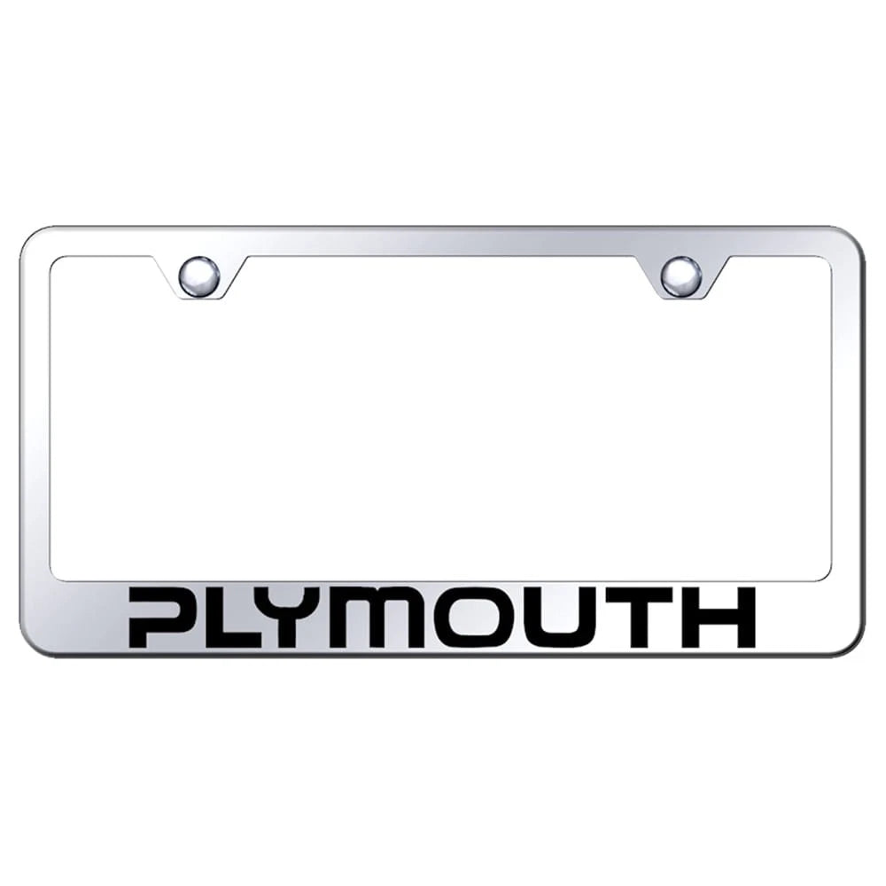 Laser Etched on Mirrored License Plate Frame - Officially Licensed for Plymouth