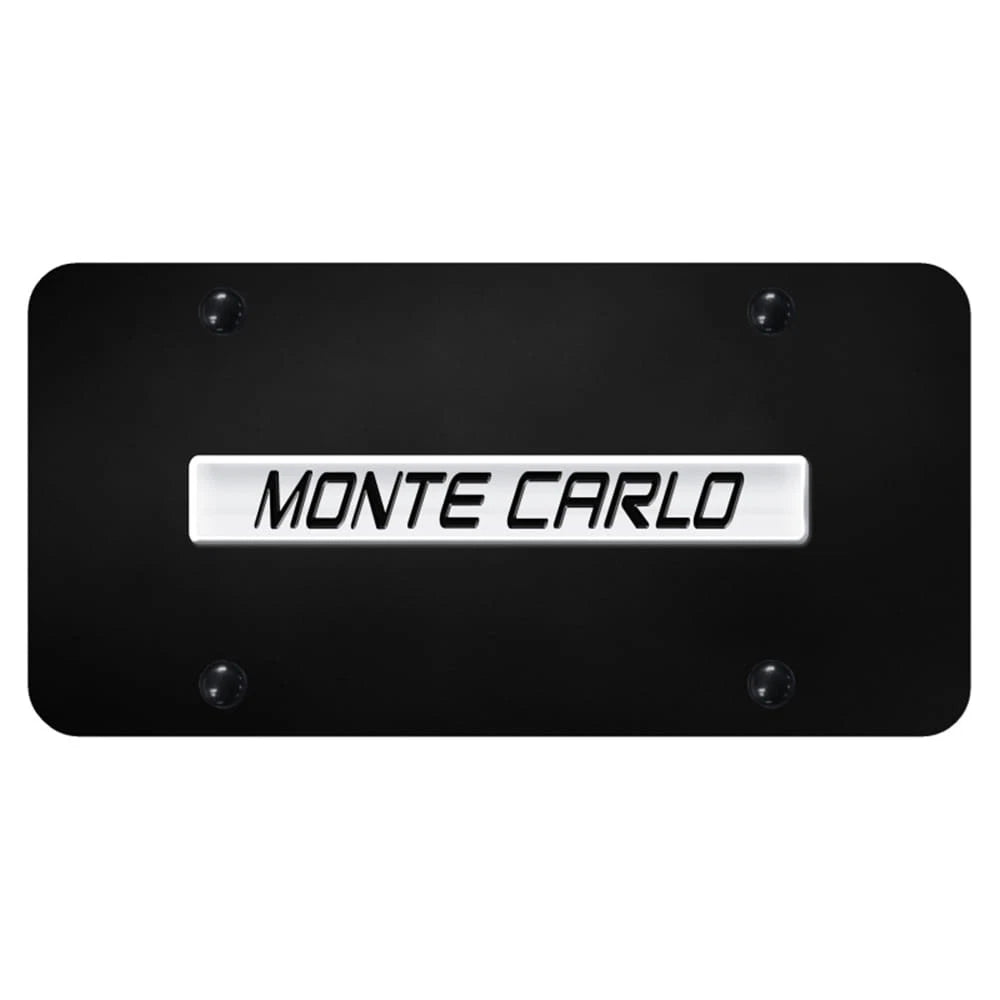 Chrome Name on Black License Plate-Officially Licensed for Chevrolet Monte Carlo
