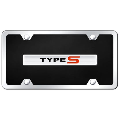 Chrome on Black Acrylic License Plate Kit - Officially Licensed for Type S
