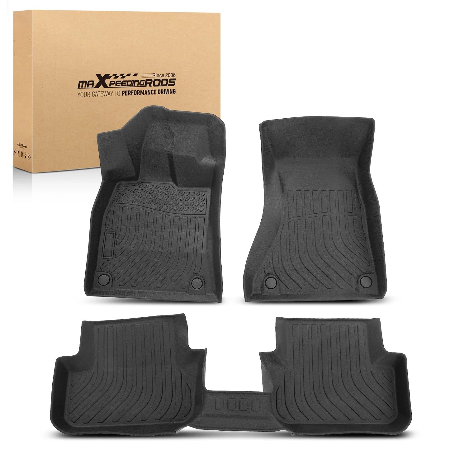 Black Waterproof Carpet Floor Mats for Audi A4/S4 A4 Quattro (2009–2016)