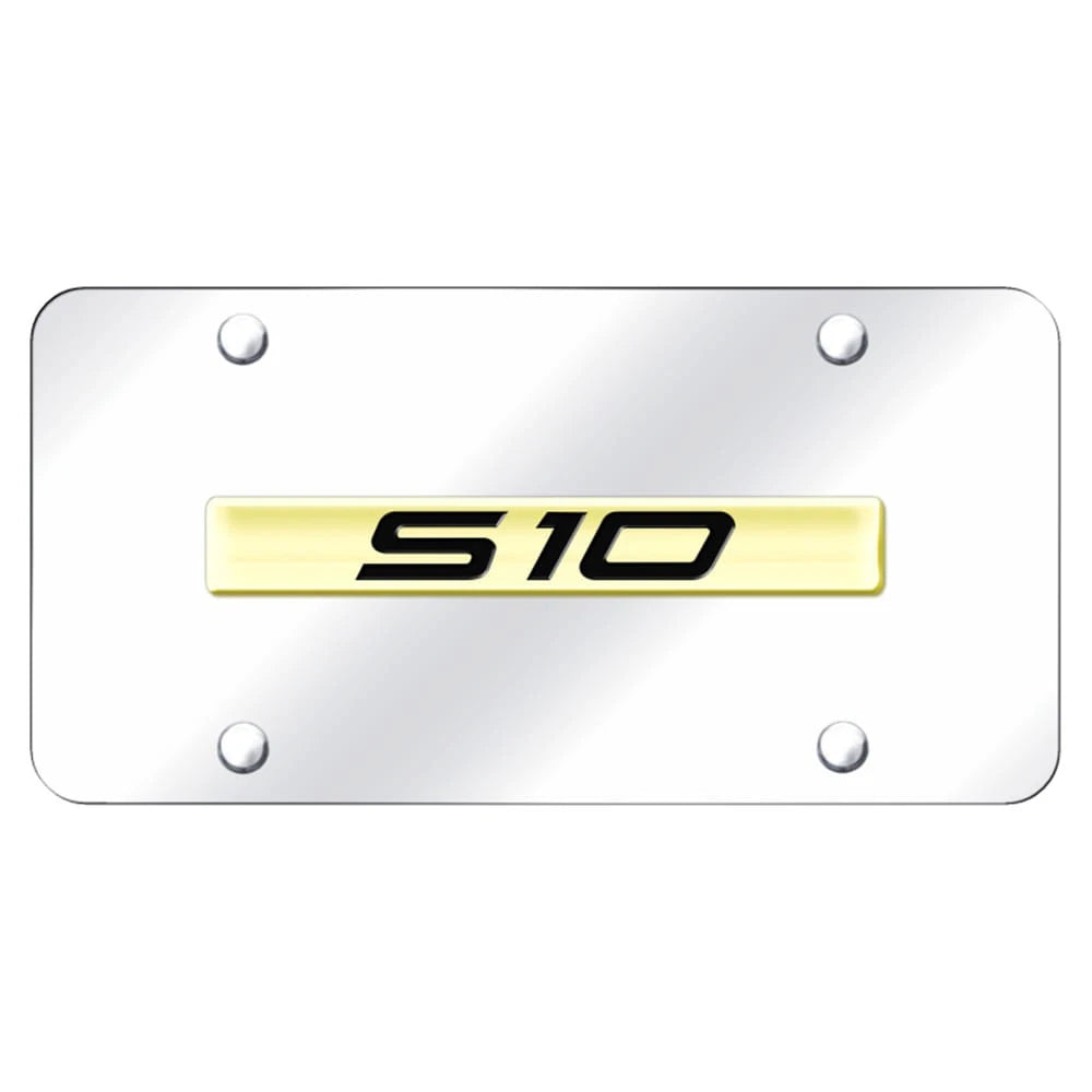 Gold Name on Chrome License Plate - Officially Licensed for Chevrolet S-10