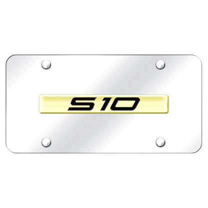 Gold Name on Chrome License Plate - Officially Licensed for Chevrolet S-10