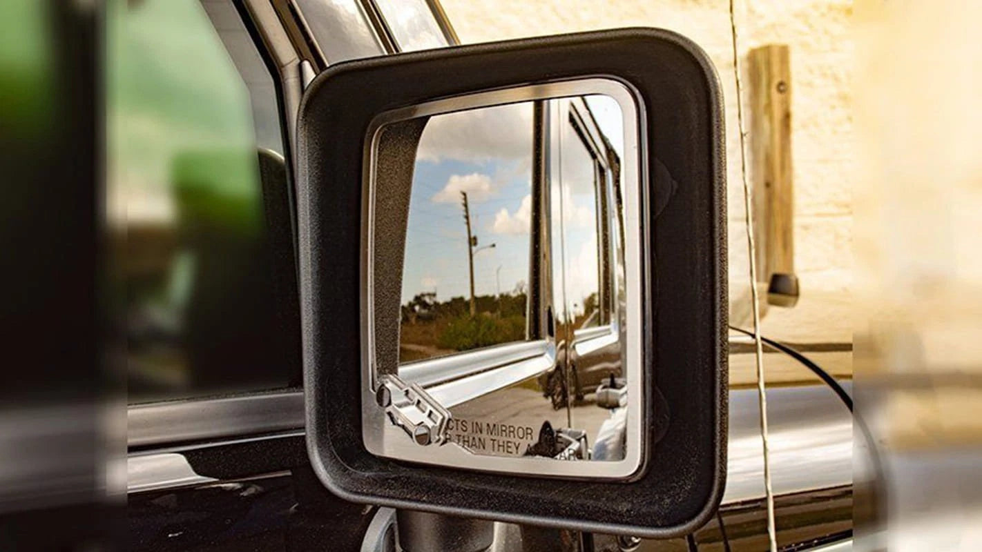 2pc Brushed Stainless Steel Side View Mirror Trim for 2007-2018 Jeep Wrangler
