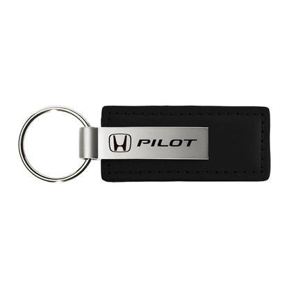 Black Leather Keychain KC1540.PIL - Officially Licensed for Honda Pilot