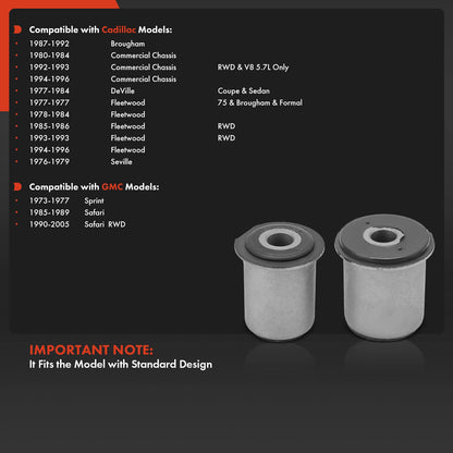 2X Front Lower Control Arm Bushing for Buick Regal (1973–1977)