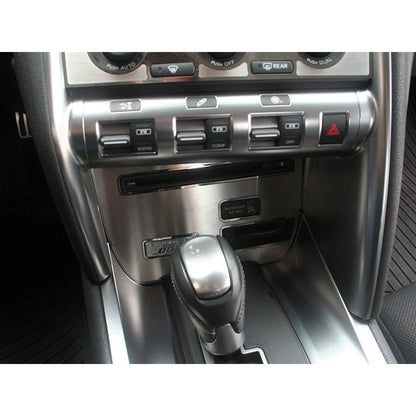 CD Player Trim Plate Polished Stainless Steel for Nissan GT-R (2010–2013)
