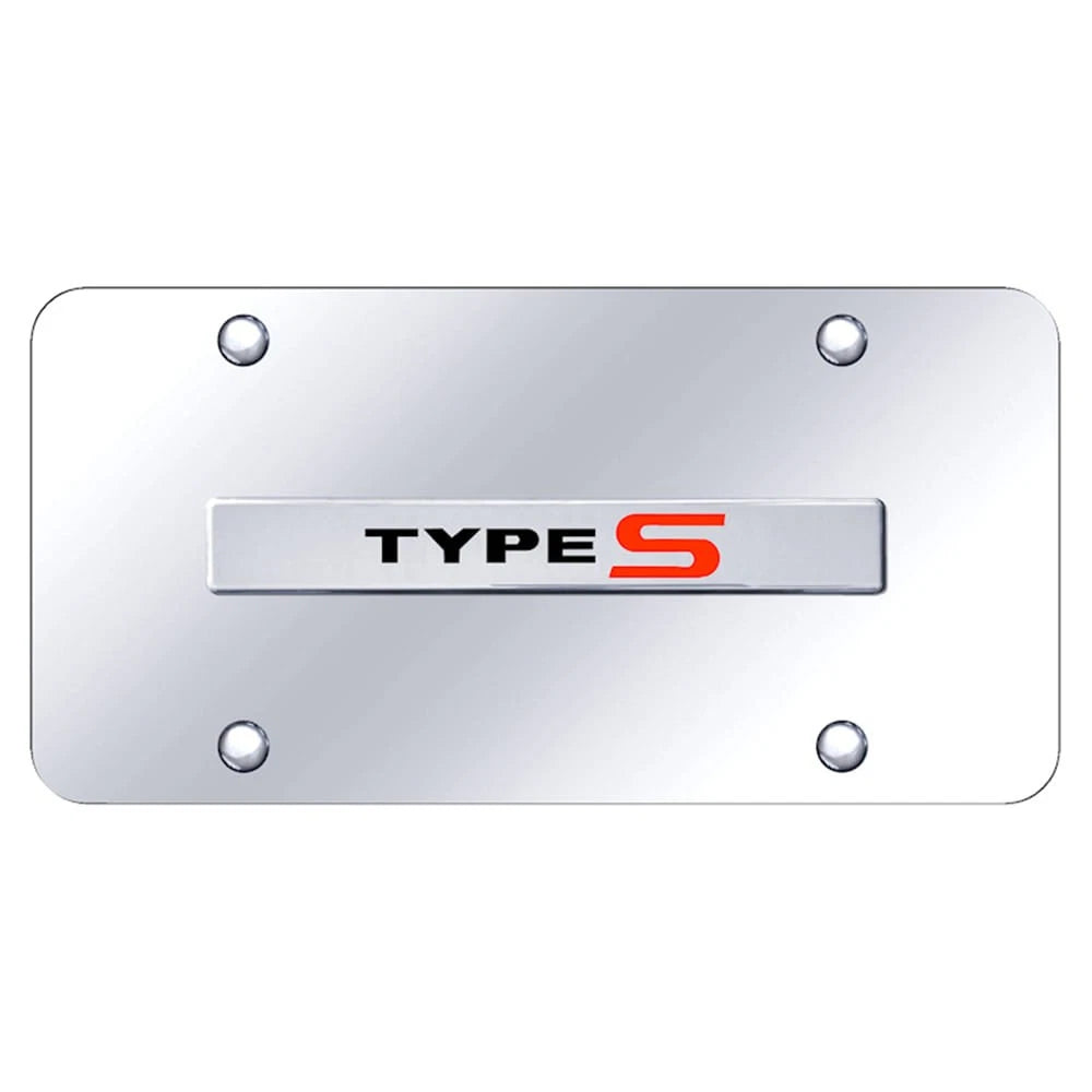 Chrome Name on Chrome License Plate - Officially Licensed for Type S