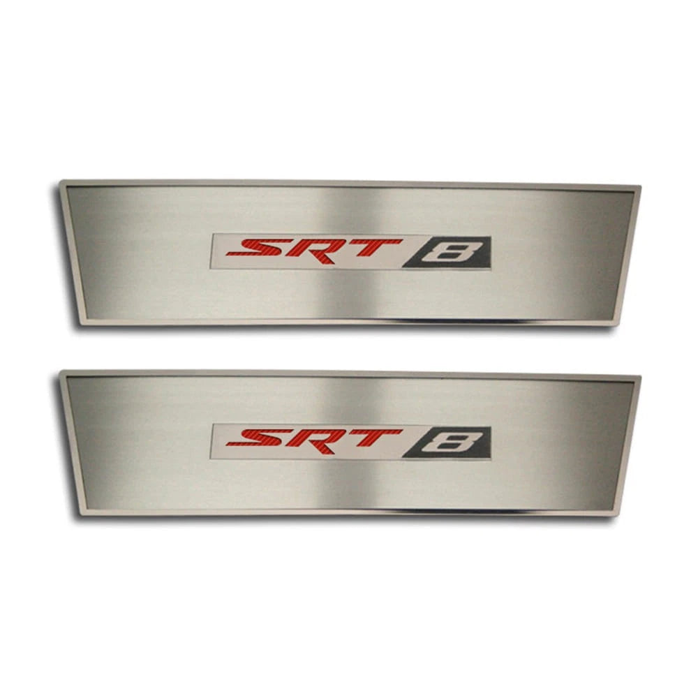 Door Badge with White Carbon Fiber SRT 8 Inlay for Dodge Challenger (2008–2014)