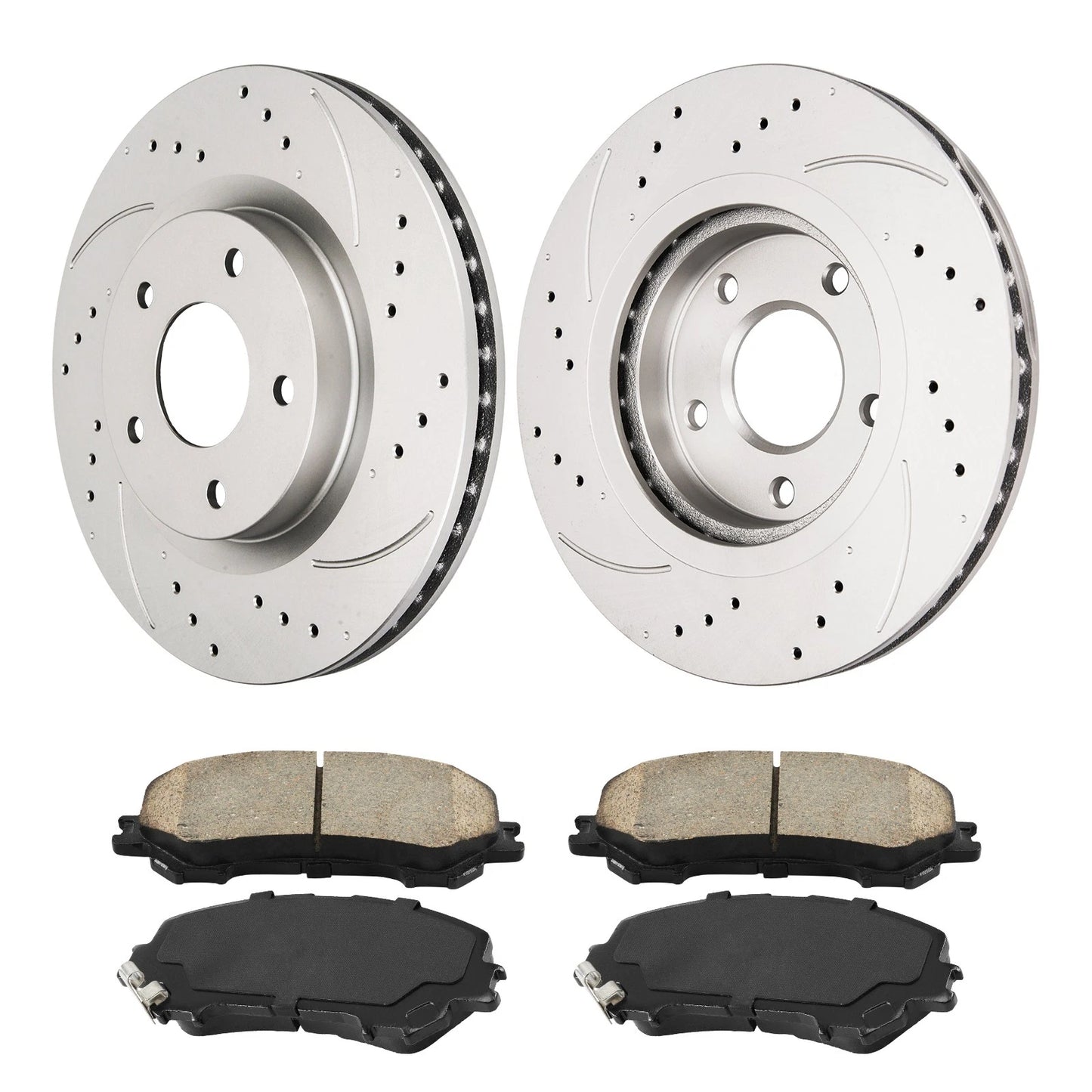 Front Brake Rotors and Ceramic Pads Kit for Nissan Rogue (2014–2017)