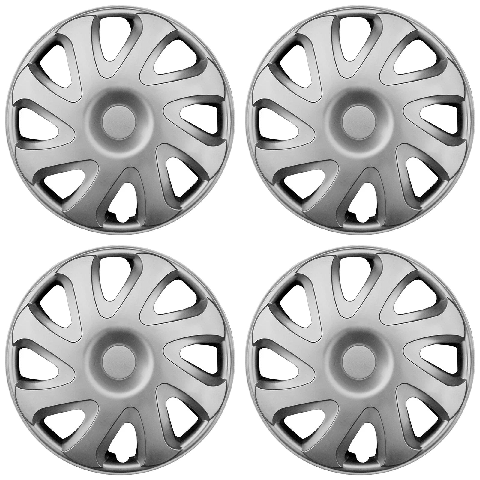 14" Silver Push-On Wheel Cover Hubcaps for Steel Wheels - Bulldog (Toyota) Style