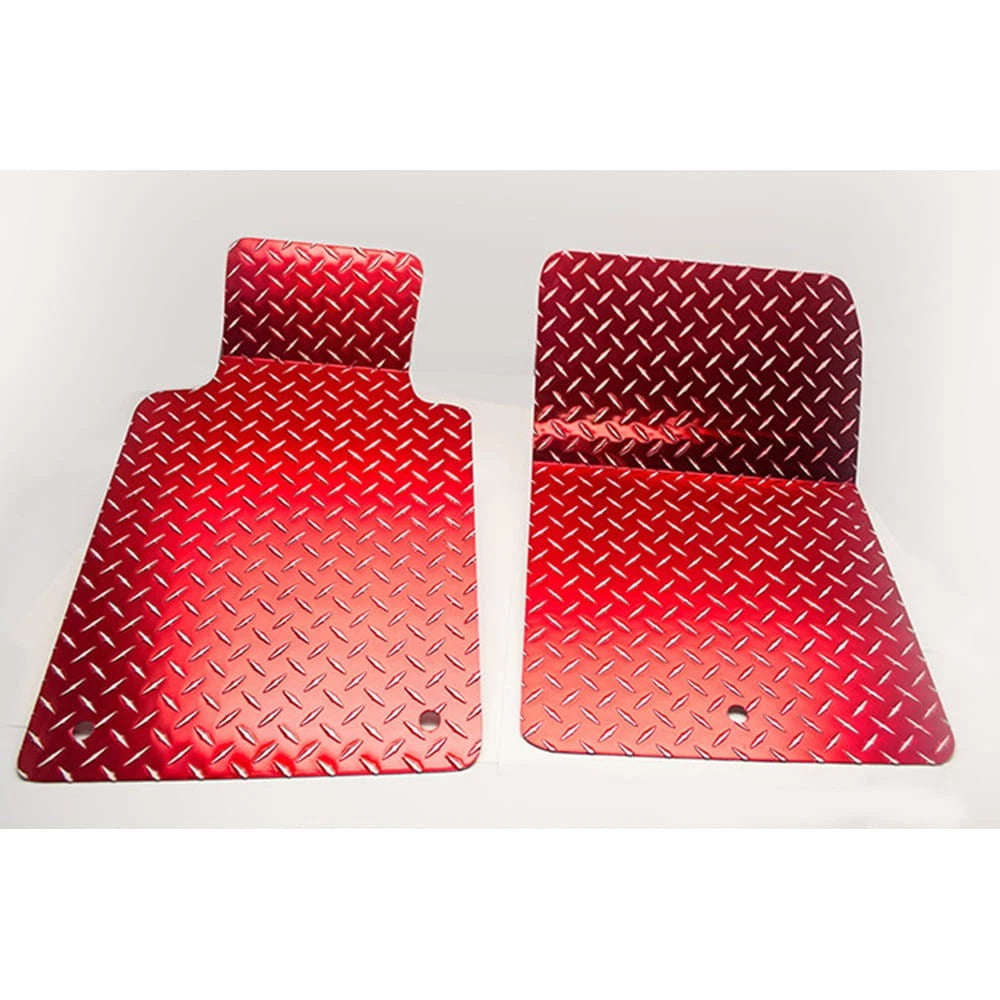 Diamond Plate Show Floor Mats Red Powder Coated for 2004 Chevrolet Corvette