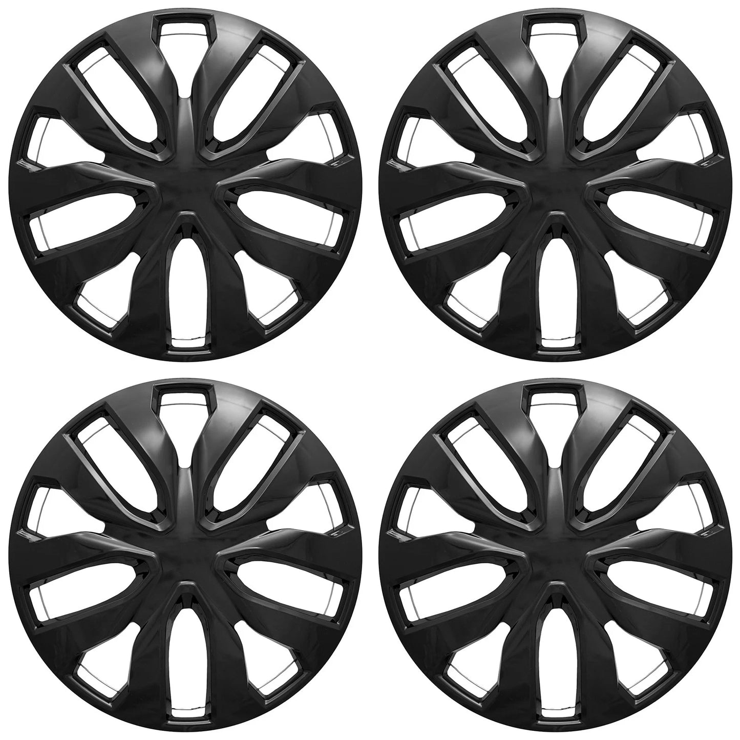 17" 10 Spoke Push On Gloss Black Wheel Cover Hubcaps - UARFH508