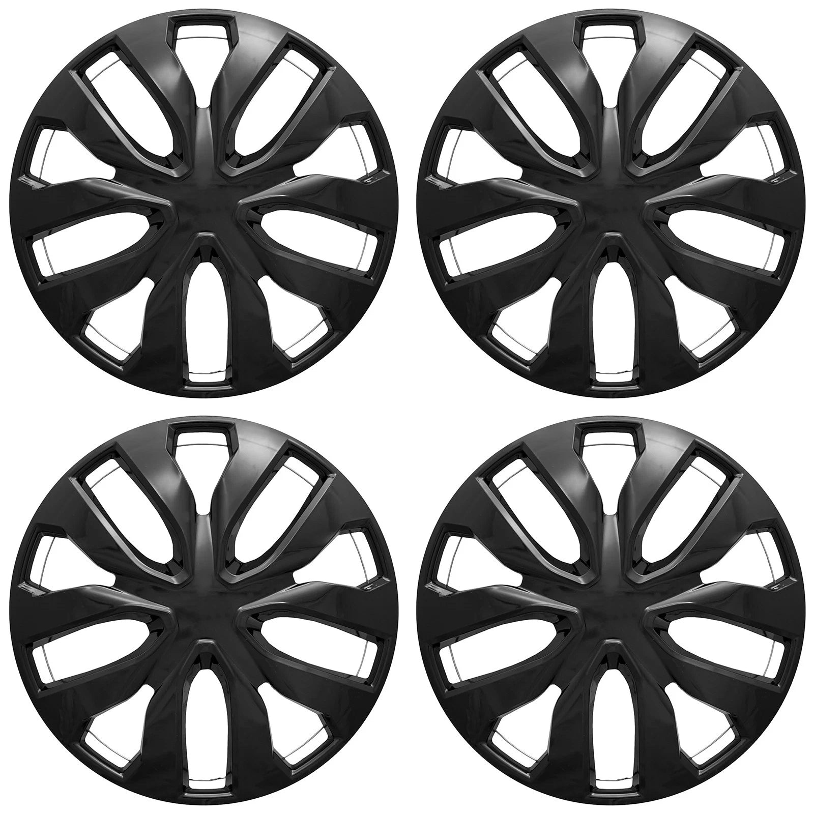 17" 10 Spoke Push On Gloss Black Wheel Cover Hubcaps - UARFH508