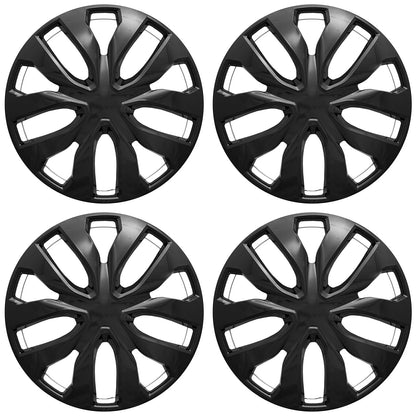 17" 10 Spoke Push On Gloss Black Wheel Cover Hubcaps - UARFH508