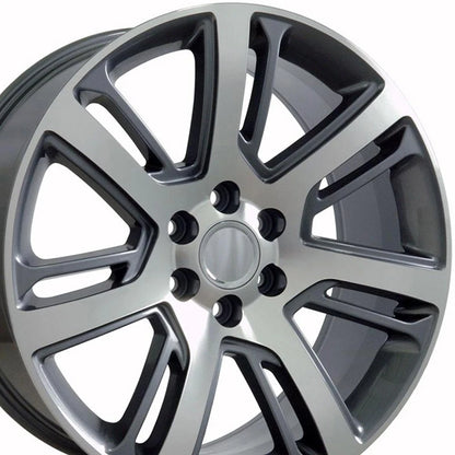 22" Gunmetal Machined Wheel for 2003-2014 GMC Savana 1500 - RVO0974