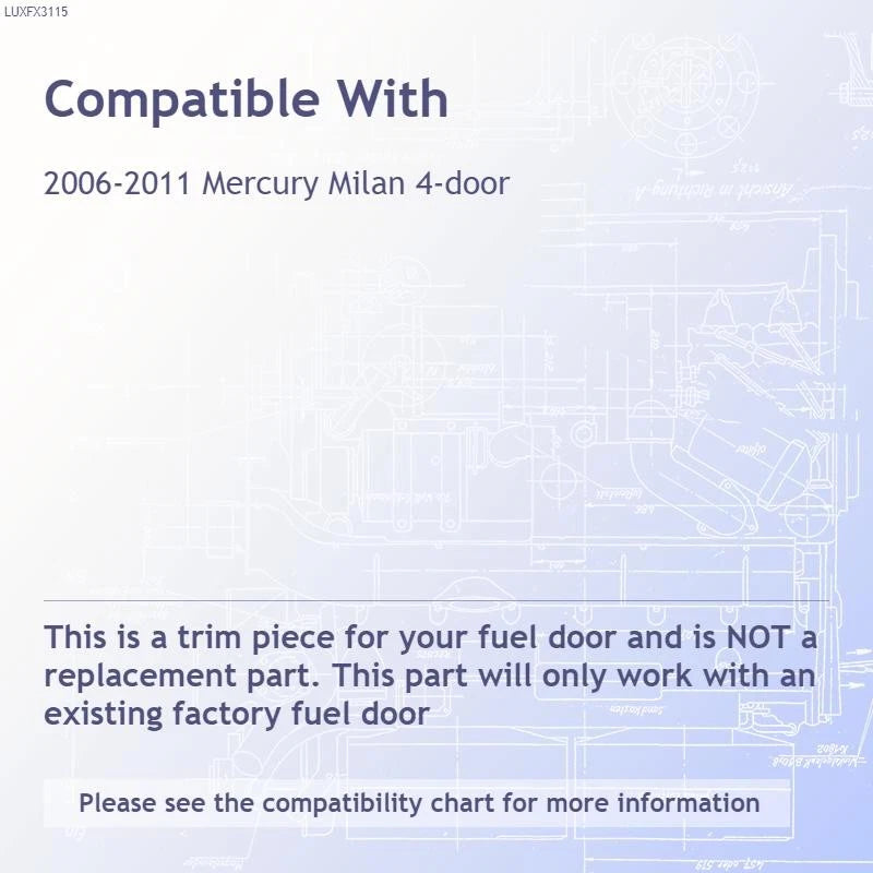 Chrome Fuel Gas Door Cover for Mercury Milan (2006–2011)