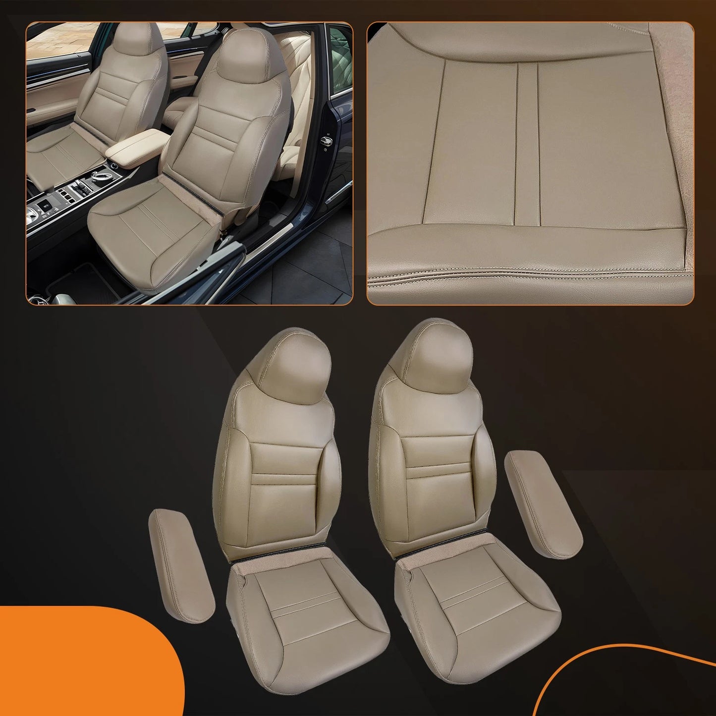 Front Both Side Leather Seat Cover for Ford Excursion Limited (2000–2005)