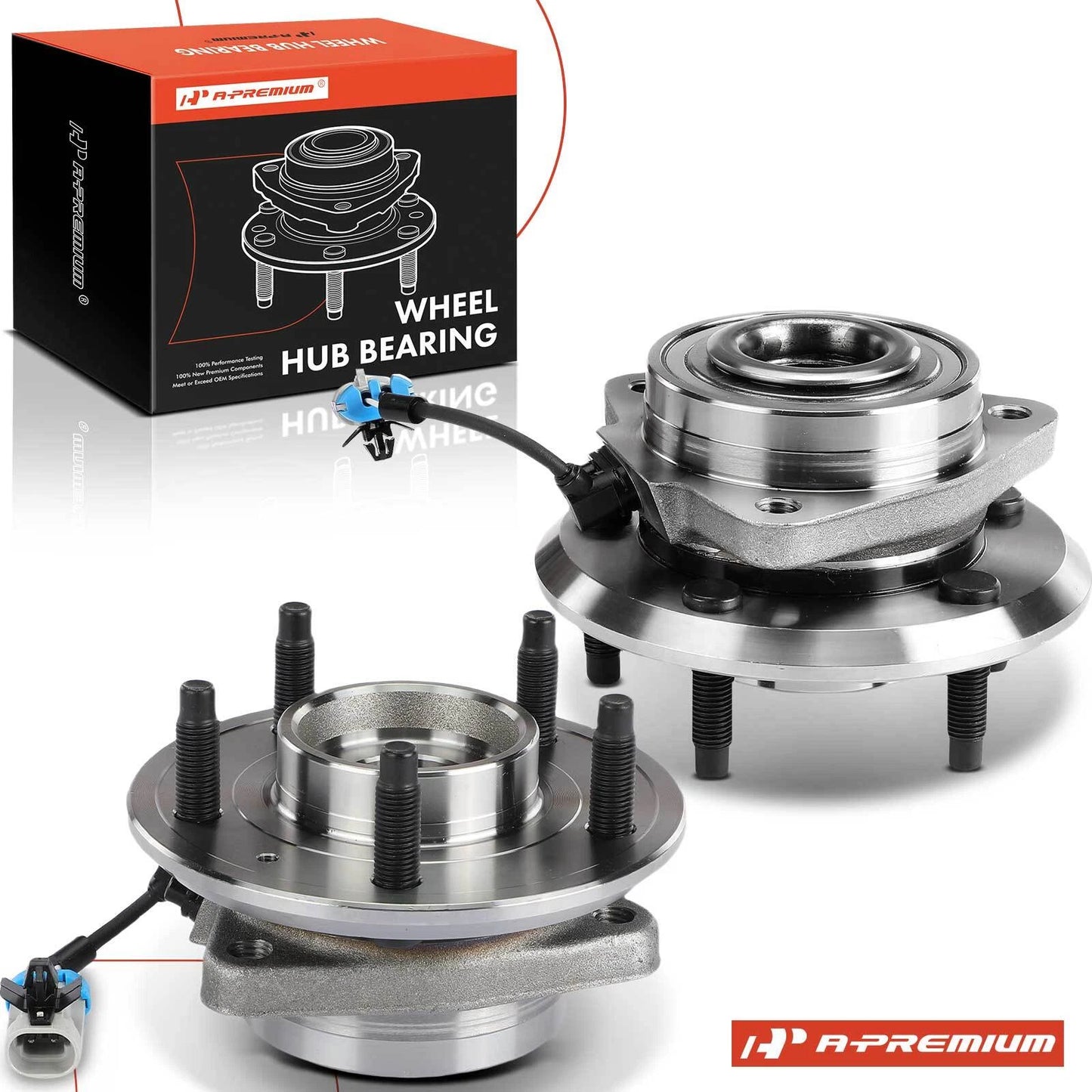 2X Front Wheel Hub & Bearing Assembly with ABS Sensor for Chevy Equinox (2010–2017)