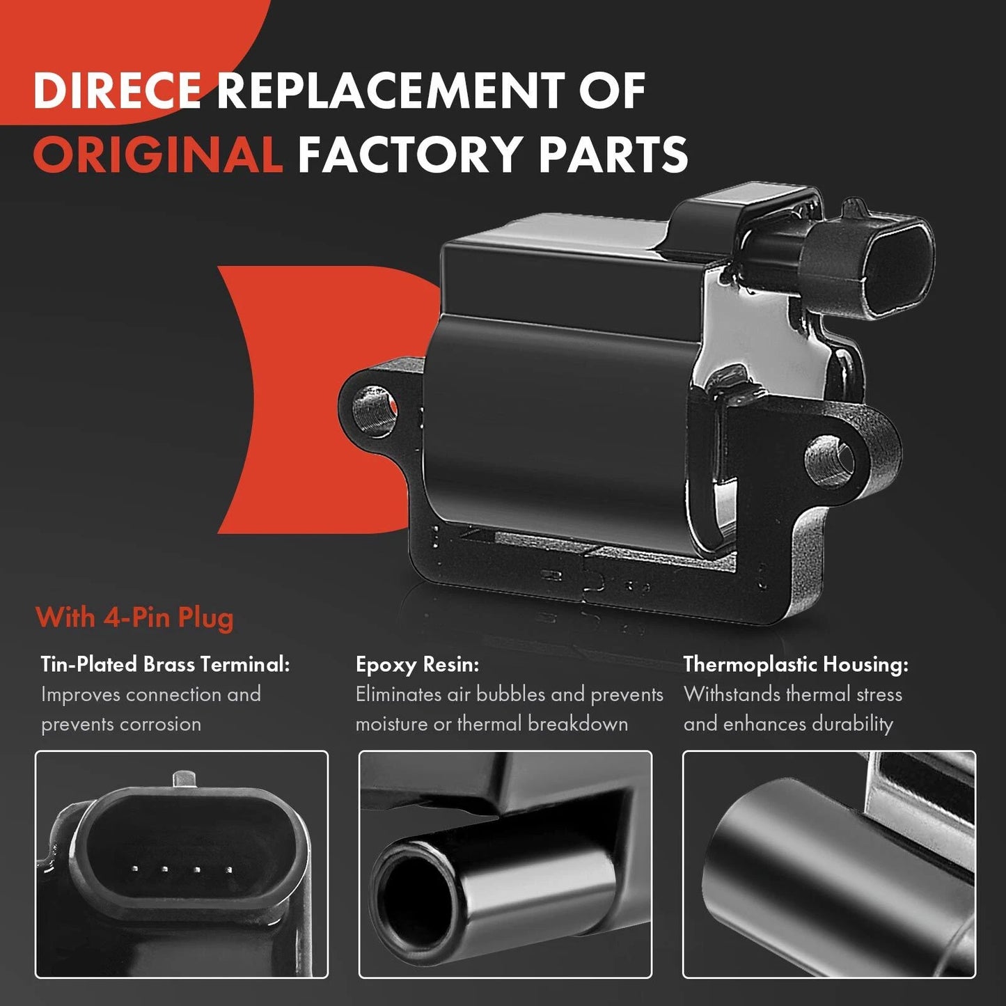 8x Ignition Coils & Spark Plug Wire Kits for GMC Chevy Silverado